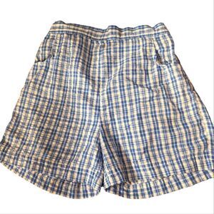 Vintage girls seersucker checkered shorts size 6‎